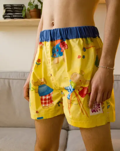 SHORT RONNY éléphant jaune