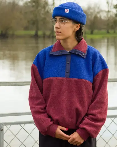 POLAIRE PAULETTE bordeaux & bleu
